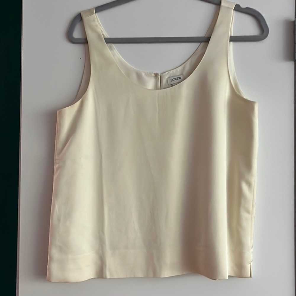 Jcrew Ivory lined sleeveless blouse